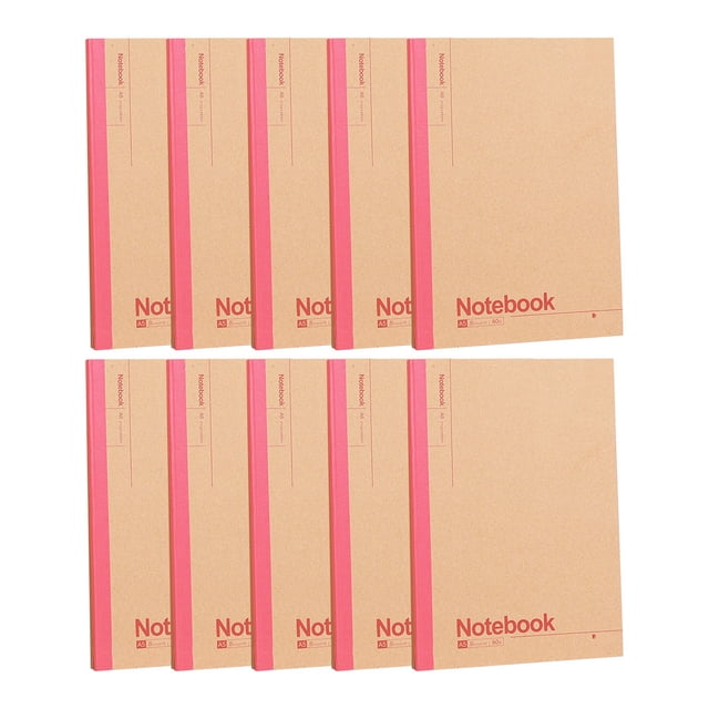 Liquidation Aujourd'hui 10 Pcs Cahiers Lignés pour Collège, Cahiers Journaux pour Écrire, Pages Numérotées & Index Journal pour Femmes Hommes, Rentrée Scolaire, Rouge 8.26x5.82 Po