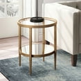 thumbnail image 4 of Henn&Hart 20" Antique Brass Finish Metal/Glass Side Table, 4 of 7