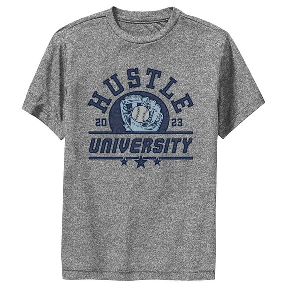 Boy's Lost Gods Hustle University Performance Graphic Tee Charcoal Heather X Large