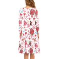 thumbnail image 3 of Renewold Soft Midi Dress for Women Valentine's Day Long-Sleeve Round Neck Swing Twirl Clothes Roses Love Fall Winter Going Out Tour Playwear Flowy Dress Size L, 3 of 6