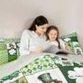 thumbnail image 4 of Manfei St.Patrick Day 7pcs Bedding Comforter Set,Cute Farmhouse Highland Cow Queen Bedding Sets,Lucky Four Leaf Clover Queen Sheet Sets For Girl Boys,Super Cozy Room Decor Reversible, 4 of 8