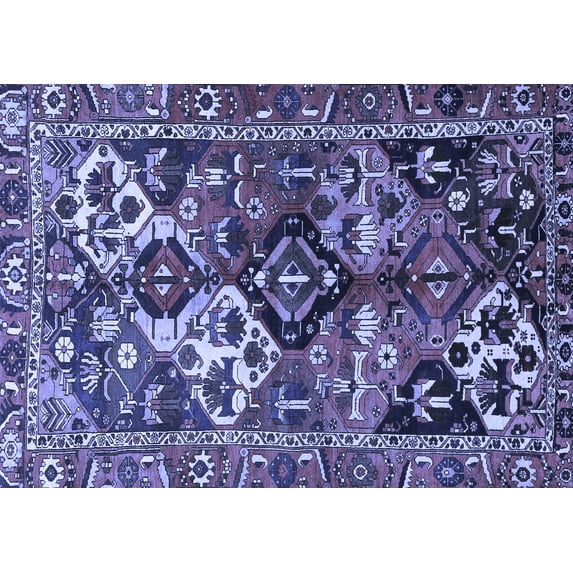 Ahgly Company Indoor Rectangle Persian Blue Traditional Area Rugs, 7' x 9'