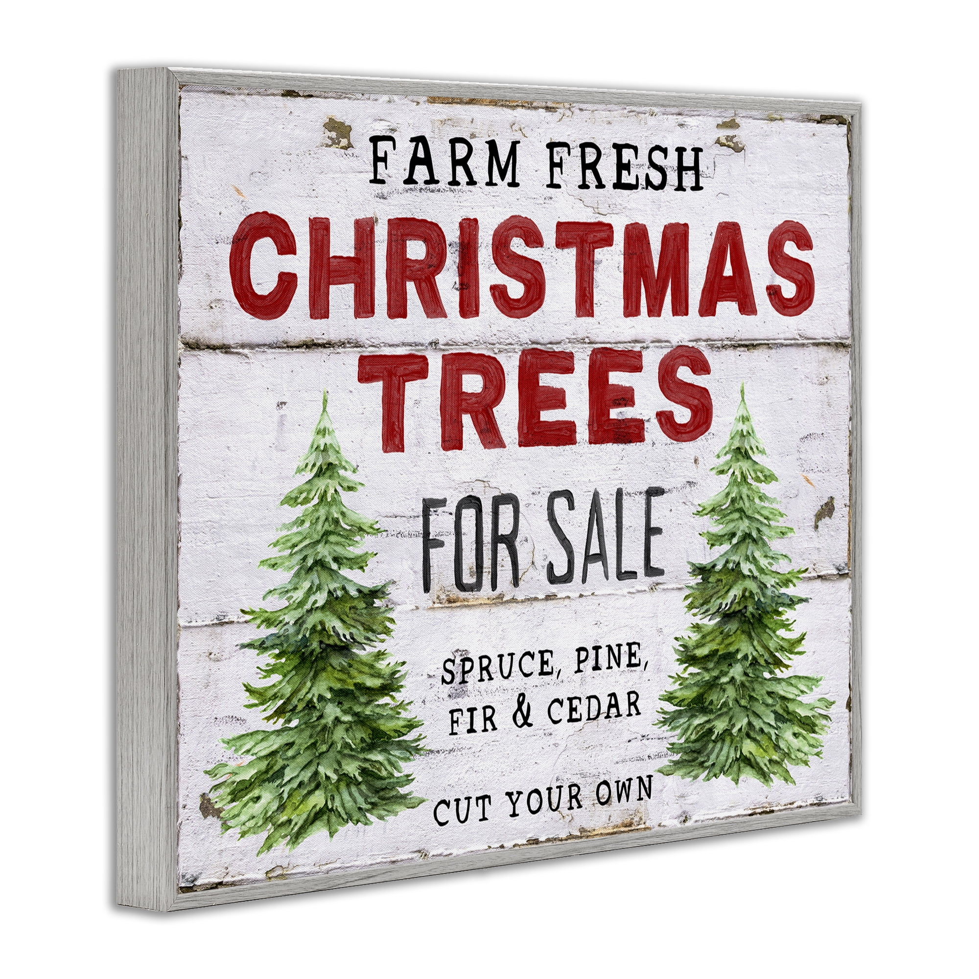 Stupell Industries For Sale Christmas Trees Holiday Painting Gray Framed Art Prints Wall Art, 20 x 16