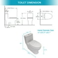 thumbnail image 2 of Boyel Living 12 inch One Piece Elongated Toilet 1.6/1.1 GPF Dual Flush Toilet in White, Soft-Close Seat, 2 of 7