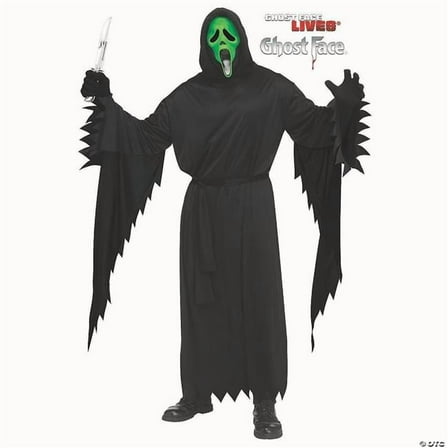 Fun World FW138254G Adults Scream Ghost Face Fluorescent Green Costume One Size