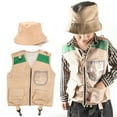thumbnail image 2 of Girls Fashion Girls' Clothing Sets Kids Vest Hat With Pockets Dress Up Cargo Vest And Hat Set For Camping Fishing Exploration, 2 of 6