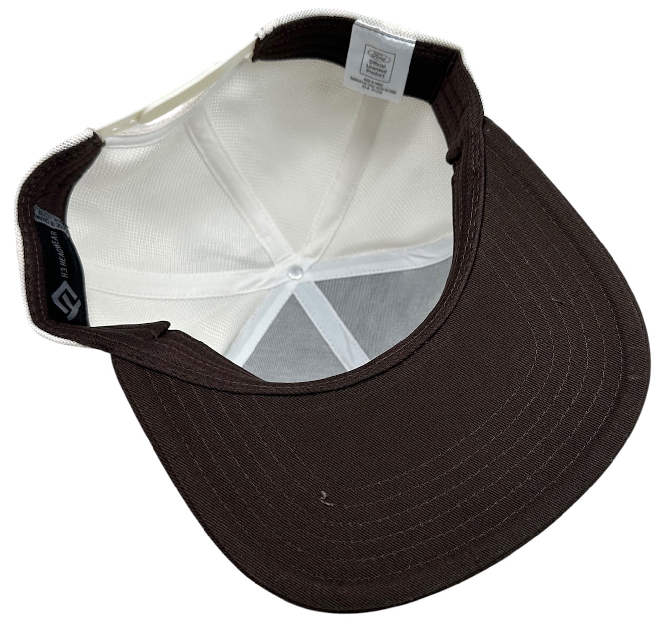 Ford Bronco Men's Snapback Hat Embroidered 1966 Retro Patch Flat Bill Cap (Charcoal Heather/Brown)