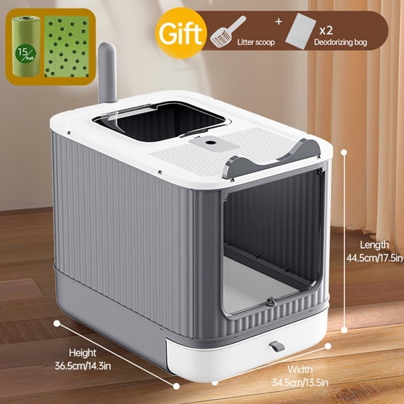 Extra Large Enclosed Cat Litter Box Furniture - Odor Control Easy Clean Modern Multi-Cat Christmas Gift