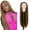 Brown, variant on Black Synthetic Lace Front Wig for Women, Long Straight Glueless Lace Front Wig Pre Plucked Natural Hairline(Black,One Size)