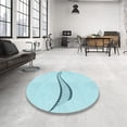 thumbnail image 4 of Ahgly Company Machine Washable Indoor Round Transitional Blue Diamond Blue Area Rugs, 8' Round, 4 of 7