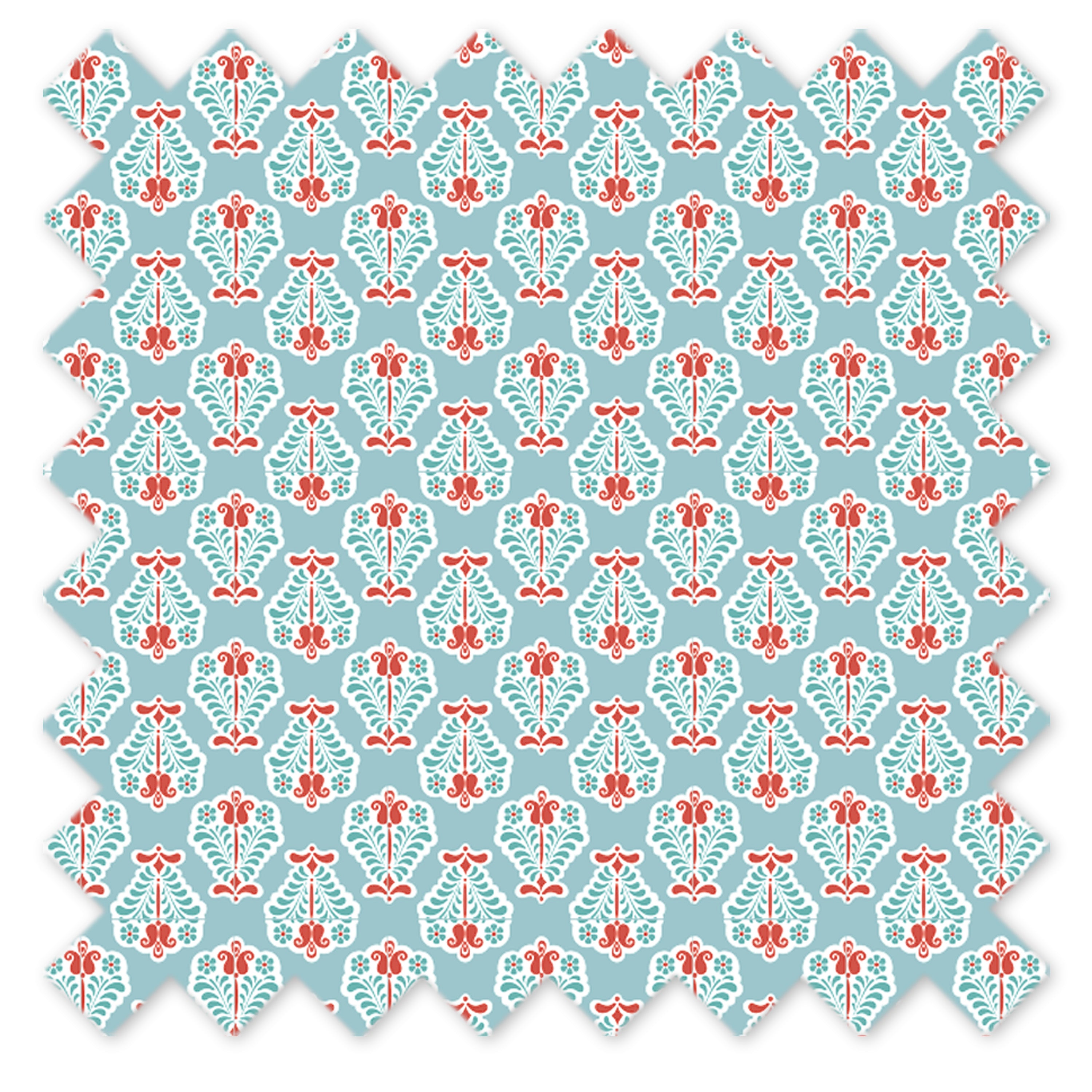 Bacati - Multiple Options of Crib or Toddler Bed Skirt or Dust Ruffle 100% Cotton Percale, Paisley Sophia Coral/Aqua