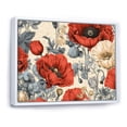 thumbnail image 2 of Designart "Dreamy Coral And Beige Poppies" Poppies Floater Framed Wall Art Living Room, 2 of 5