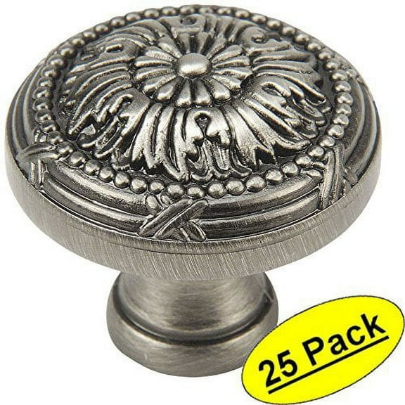 Cosmas 9460AS Antique Silver Cabinet Hardware Round Knob - 1-1/4" Diameter - 25 Pack