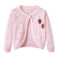 thumbnail image 4 of Girls Knit Cardigans Long Sleeve Solid Color Tops Lightweight Shawl Sweater Air Conditioner Cover Up for Kids Size 3-4Y, 4 of 4
