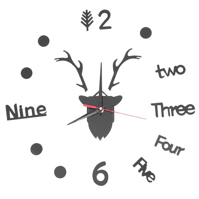 Reloj de pared acrílico con forma de cabeza de ciervo, reloj decorativo de pared acrílico para el hogar.