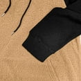 thumbnail image 5 of GuangCheng Mens Color Block Fleece Hoodies,Pullover,Drawstring Hood,Sweatshirt with Kangaroo Pocket,Khaki,2XL, 5 of 6