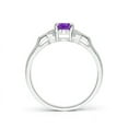 thumbnail image 2 of ANGARA Natural Vintage Style Oval Amethyst Ring with Diamond Accents in 14K White Gold for Women (Size-6x4mm) | February Birthstone, Anniversary, Jewelry Gift for Women | Natural Amethyst Ring, 2 of 8
