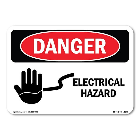 OSHA Danger Sign - Electrical Hazard | Plastic Sign | Protect Your Business, Construction Site, Warehouse & Shop Area | Made in The USA