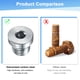 thumbnail image 4 of Uxcell 6-Pack Tapón de ajuste de tubería de cabeza hexagonal interior M14x1.5mm, tapón de socket de acero inoxidable con tornillo de sellado O-Ring, 4 of 6