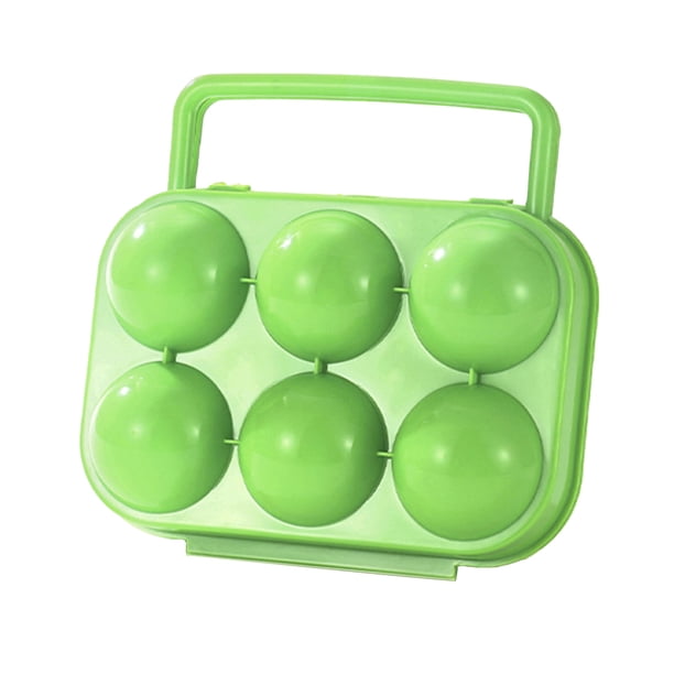 WDOplteas Caja para Acampar 6 Rejillas Recipiente Portátil A Prueba Golpes Keep Fresh Case (Verde)