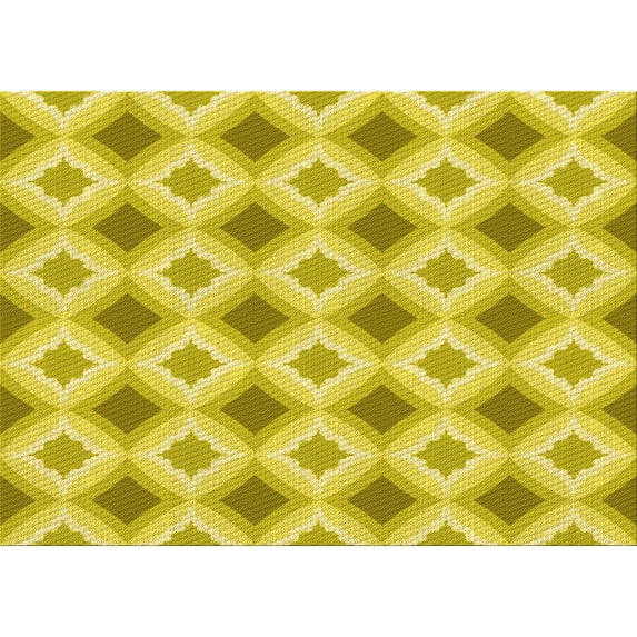 Ahgly Company Machine Washable Indoor Rectangle Transitional Banana Yellow Area Rugs, 8' x 12'