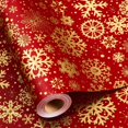 thumbnail image 1 of Papel de regalo Flyhill Kraft Gold con forma de copo de nieve en relieve, 43 x 10 m, 1 of 6