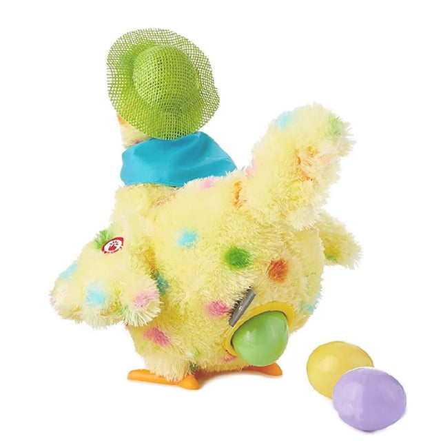 Peluche musical eléctrico de gallina ponedora de huevos, juguete con 3 huevos, regalo para niños