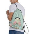 thumbnail image 3 of Kdxio White Bunny Bottom And Easter Eggs Print Drawstring Backpack Bag,Waterproof Draw String Back Sack, Gym Drawstring Bags Swim Bag For Unisex, 3 of 9