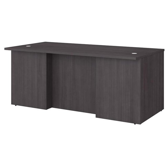 Pemberly Row 72W x 36D Executive Desk in Storm Gray - Engineered Wood