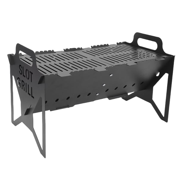 Parrilla Plegable Con Ranura, Parrillas De Carbón Plegables Portátiles, Parrilla De Barbacoa Plegable Desmontable Para Viajes Al Aire Libre, Picnic En El Patio Trasero