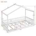 thumbnail image 5 of Tamaño doble cama de madera casa cama marco con cerca, para niños, adolescentes, niñas, niños, 5 of 5