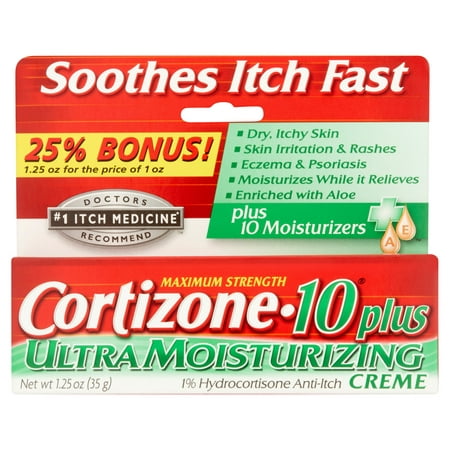 Cortizone-10 Plus Ultra Moisturizing Maximum Strength Anti-Itch Cream, 1.25