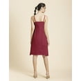 thumbnail image 3 of Moomaya Womens Solid Strap Shoulders Dress, Round Neck A-Line Dress, 3 of 7