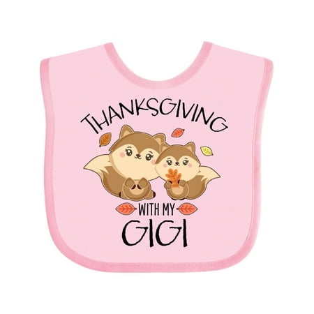 

Inktastic Thanksgiving with My Gigi Cute Squirrel Family Gift Baby Boy or Baby Girl Bib