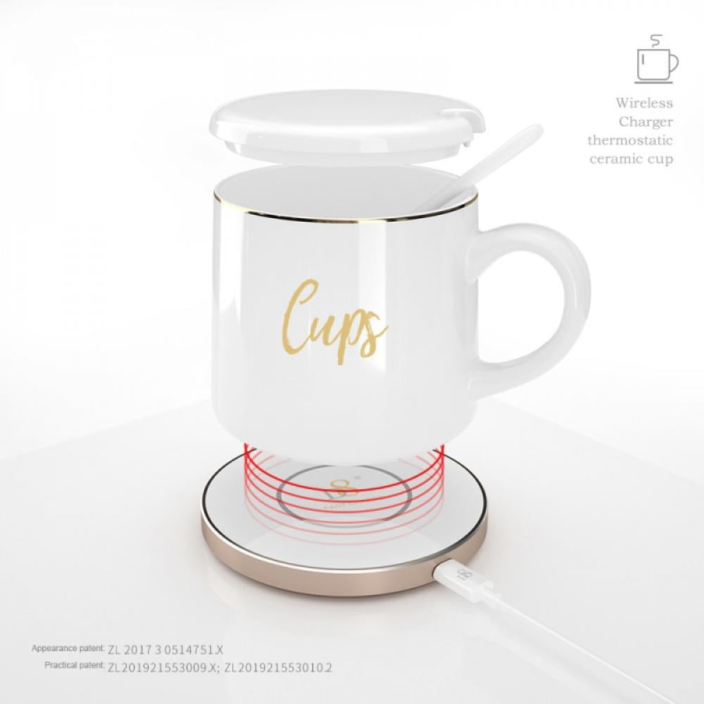 CERA＋ M14/MM14 Temperature Control Smart Mug with Lid, Coffee Mug Warmer  with Mug for Desk