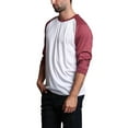 thumbnail image 4 of Victorious Men's Baseball T-Shirt TS900 - WHITE/BURGUNDY - Small, 4 of 6