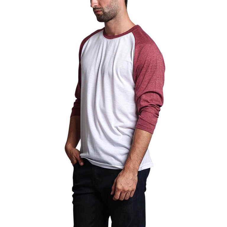 Victorious Men's Classic Button Down Baseball Jersey Shirt BJ42 - BURGUNDY  - Small 