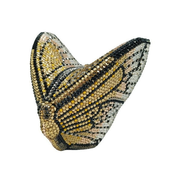 MASWLM Women Luxury Sparkling Butterfly Evening Clutch Bag Shiny Crystal Evening Bag for Cocktail Prom