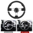 thumbnail image 3 of Volant sport 320 mm/12,5 pouces avec bouton de klaxon, pièces automobiles universelles modifiées, noir, 3 of 4