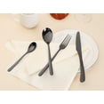 thumbnail image 4 of REGALWOVEN 4 Piece Silverware Set with Serving Utensils, Stainless Steel Flatware, Mirror Polished Cutlery Set for Kitchen Eating Tableware Black 4, 4 of 6