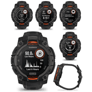 Garmin Instinct 3 Solar 45 mm, Rugged Outdoor GPS Smartwatch, Metal-Reinforced Bezel, Built-in Flashlight, Up to 28 Days of Battery Life, Black with Black Band with Wearable4U Bundle
