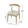 thumbnail image 3 of Noble House Cotterell Fabric and Wood Dining Chairs, Set of 2, Ivory Boucle and Light Ash, 3 of 9