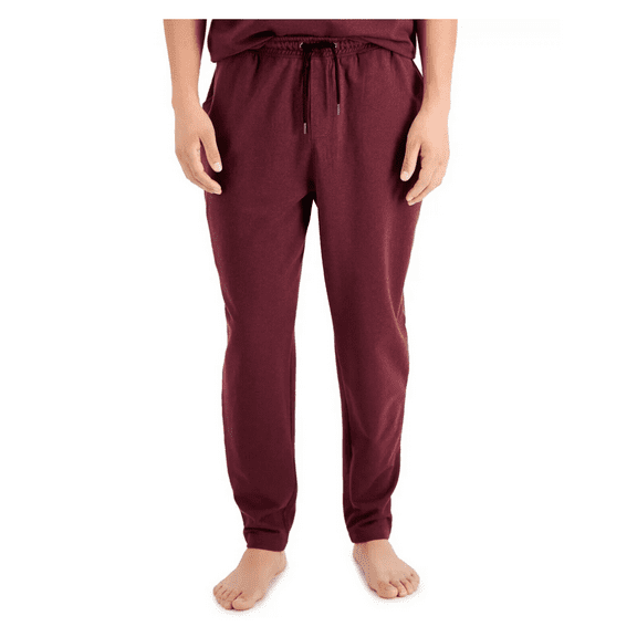 $50 Alfani Men's Mendoza Jogger Pajama Pants Bottoms, Red Plum, S