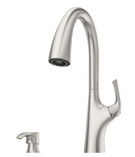 Ladera Single-Handle Pull-Down Sprayer Kitchen Faucet with Soap Dispenser in Spo 