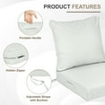 thumbnail image 6 of BPS 23x26 Inch Outdoor Deep Seat Cushion Set, Waterproof Patio Furniture Cushions with Adjustable Straps & Removable Cover for Patio, Deck, or Garden, Set of 2, Light Gray, 6 of 7