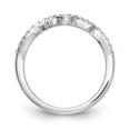 thumbnail image 2 of 14K White Gold Ring Band Wedding Diamond Round Contoured , Size 5, 2 of 7