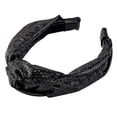 thumbnail image 3 of Tayshia by Scunci Knotted Wide Honeycomb Fabric Headband, Black, 3 of 7