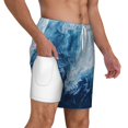 thumbnail image 2 of Balery Abstract Ocean Waves Mens Swim Trunks Swim Shorts for Men Quick Dry Inseam Beach Shorts with Compression Liner Pocket-XX-Large, 2 of 9