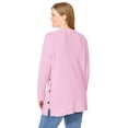 thumbnail image 4 of Woman Within Plus Size Side Button V-Neck Waffle Knit Sweater, 4 of 6