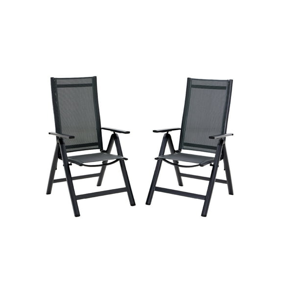 Naterial Set de 2 Sillas de Jardín Plegable de Aluminio y Textileno para Exterior con Respaldo Ajustable, Modelo Odyssea